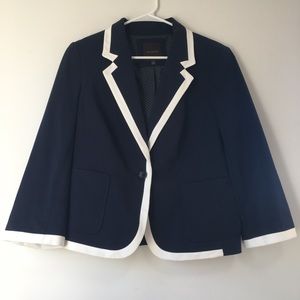 The Limited Navy Blazer with White Trim